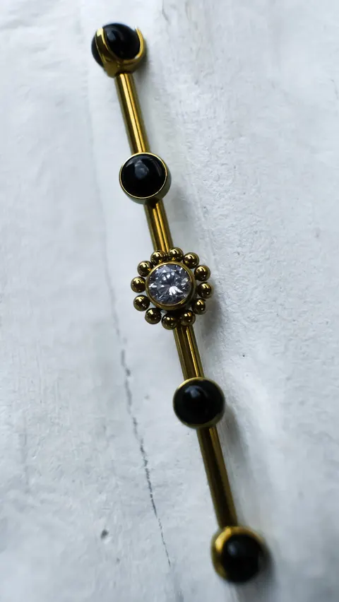 Tytanowa sztanga z nakrętkami 'onyx set'