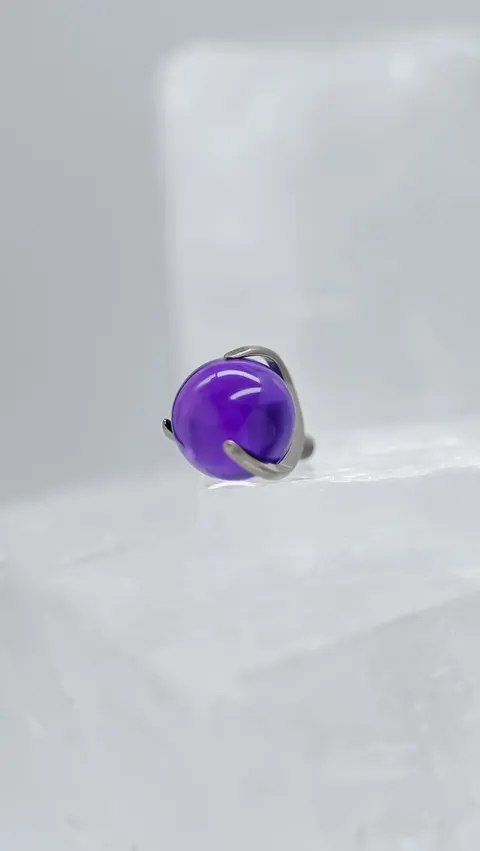 Tytanowa nakrętka na sztangę 'amethyst'
