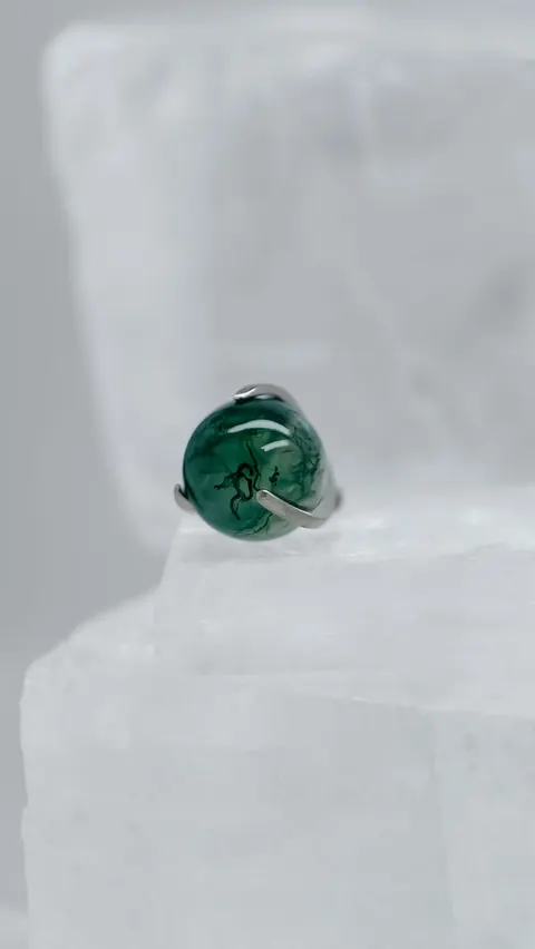 Tytanowa nakrętka na sztangę 'moss agate'