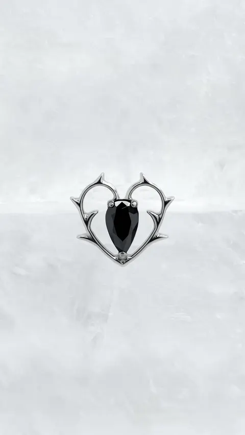 Labret tytanowy 'stranger heart'