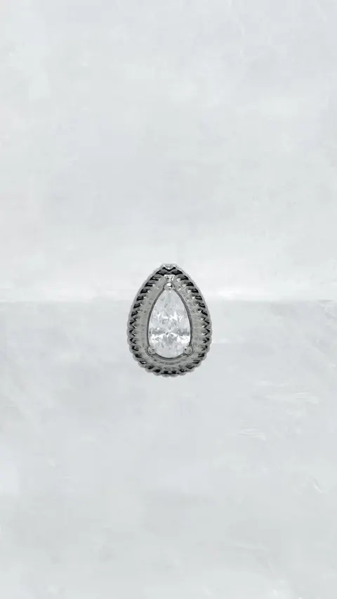 Titanium labret 'obsidian tear'
