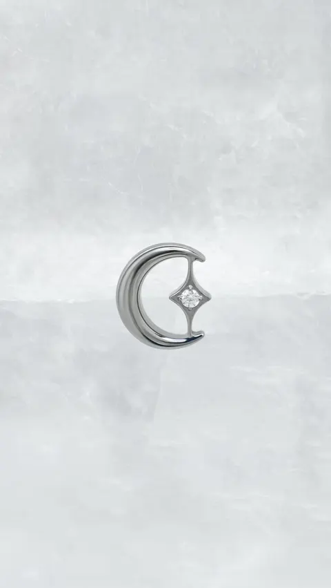 Labret tytanowy 'midnight moon'