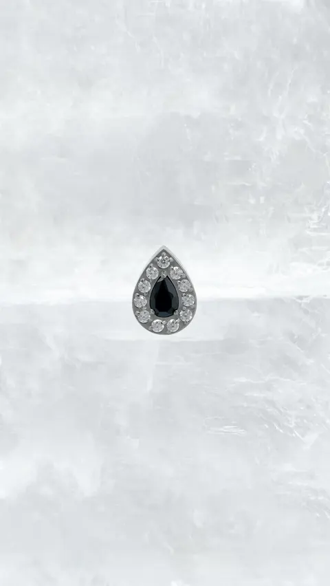 Labret tytanowy 'demure drop black'