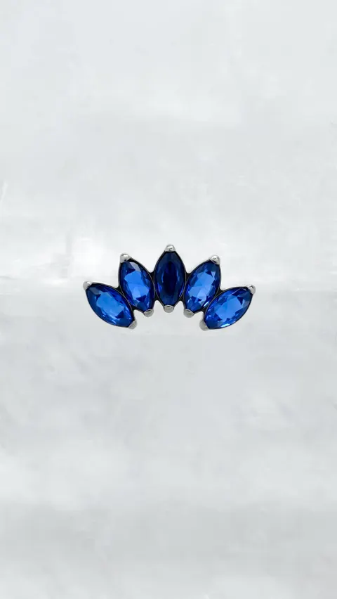 Labret tytanowy 'marquess 5 stones blue'