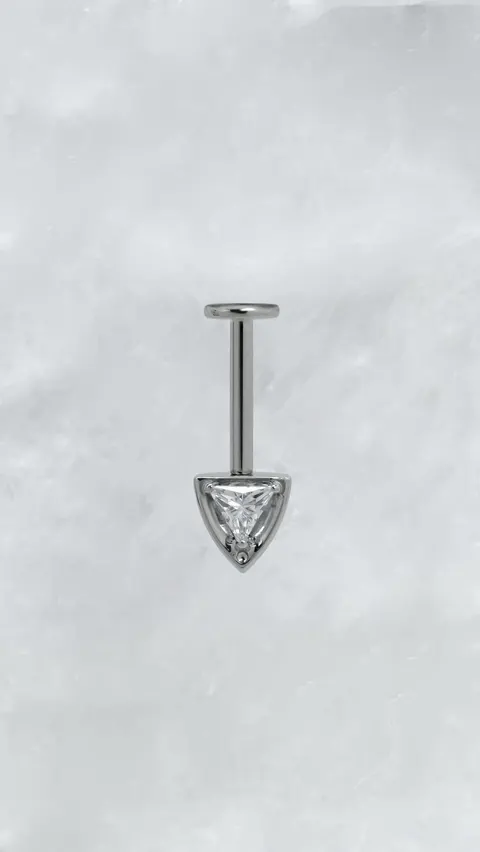 Labret tytanowy 'vertical crystal spire'