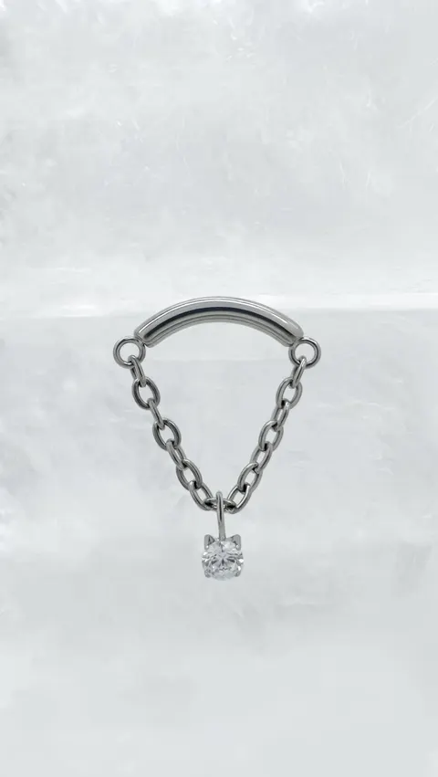 Labret tytanowy 'vortex crystal'