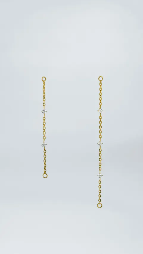 Tytanowy łańcuszek do kolczyków 'crystal chain gold'