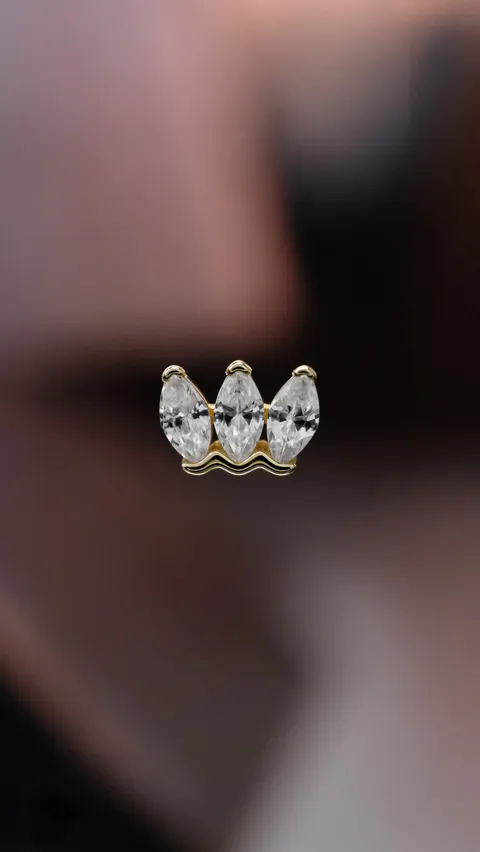 'CRYSTAL MARQUESS' GOLD 14K