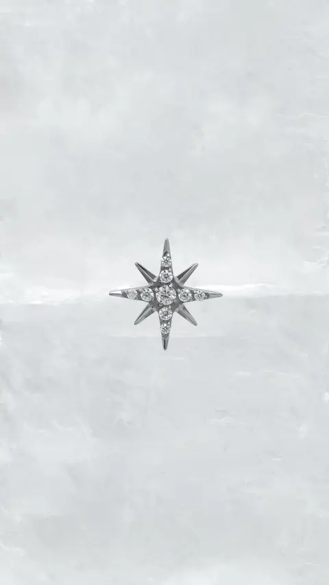 Labret tytanowy 'shadow star'