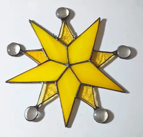 Gwiazda 20 cm - zawieszka witrażowa