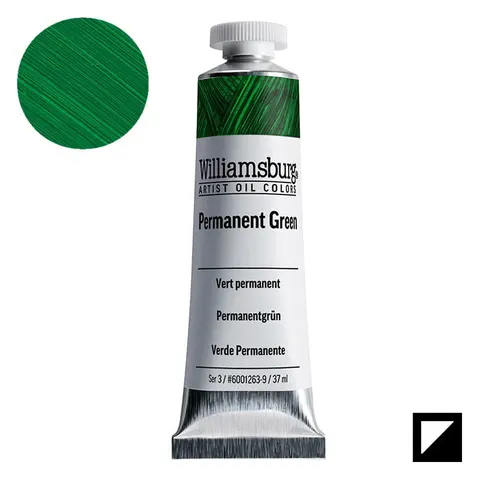Farba olejna Williamsburg Artist Oil Colors 37 ml - 1263 Permanent Green