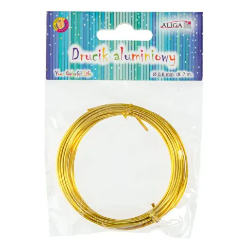 Drucik aluminiowy Aliga 0,8 mm x 7 m złoty