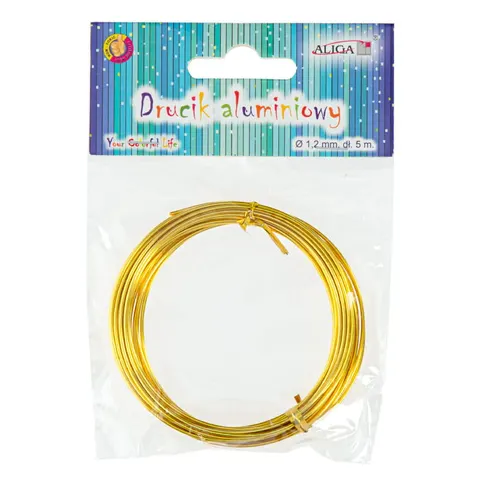 Drucik aluminiowy Aliga 1,25 mm x 5 m złoty