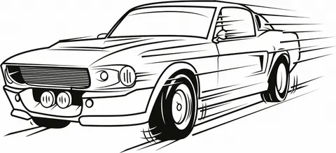 Naklejka ścienna auto Mustang 45