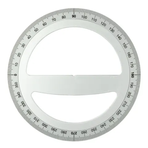 Kątomierz metalowy okrągły 360 stopni Leniar 150 mm