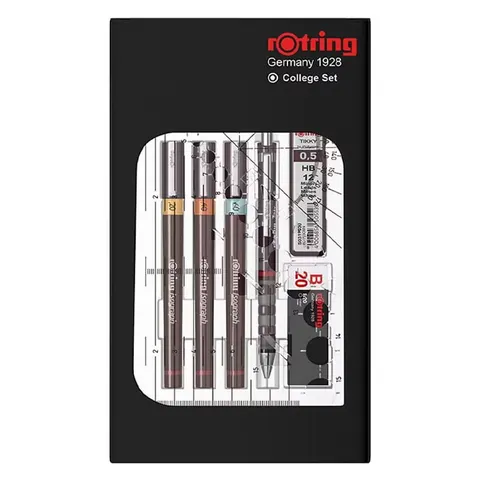 Isograph College Set Rotring 0.2, 0.4, 0.6 - Zestaw rapidografów
