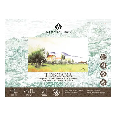 Blok do akwareli Magnani Toscana Rough 100% bawełny - 23 x 31 cm, 300g, 20 ark.