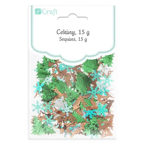 Cekiny dpCraft 15 g święta mix wzorów i kolorów