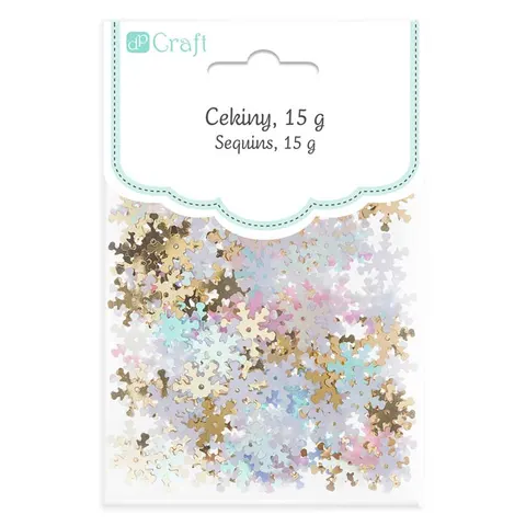 Cekiny dpCraft 15 g śnieżynki mix kolorów