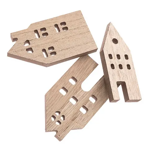 Kształty drewniane domki dpCraft 10 cm - 3 szt.