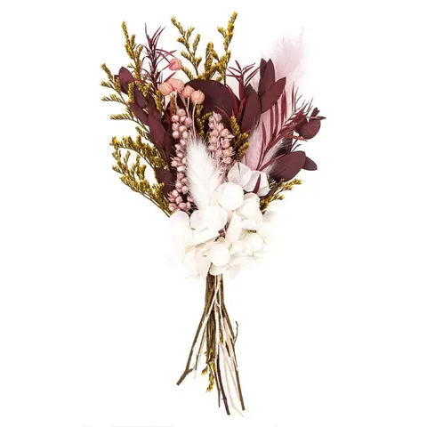 Mini bukiet suszonych kwiatów dpCraft 20 cm Burgundy Queen