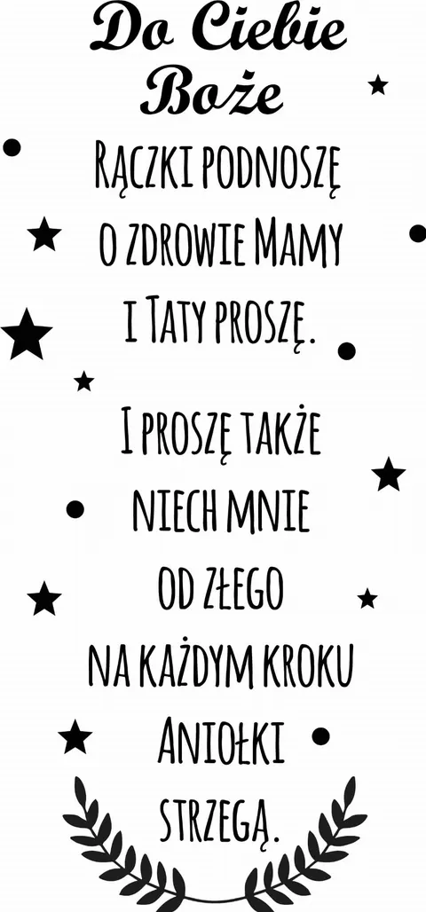 Naklejka na ścianę dla dzieci Modlitwa 131