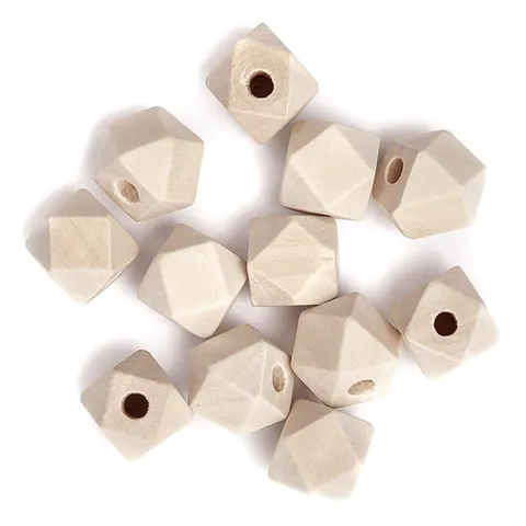 Koraliki drewniane geometryczne dpCraft 12 mm - 12 szt.