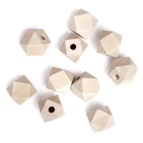 Koraliki drewniane geometryczne dpCraft 15 mm - 10 szt.