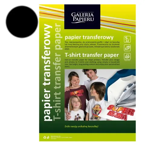 Papier transferowy do drukarki na ciemne tkaniny A4 - 5 arkuszy