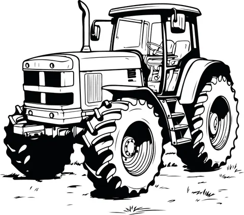 Duża naklejka na ścianę traktor 12