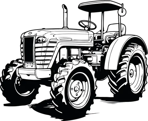 Duża naklejka na ścianę traktor 13
