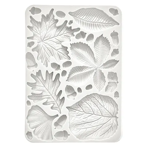 Foremka silikonowa Stamperia A5 - Forest leaves and acorns