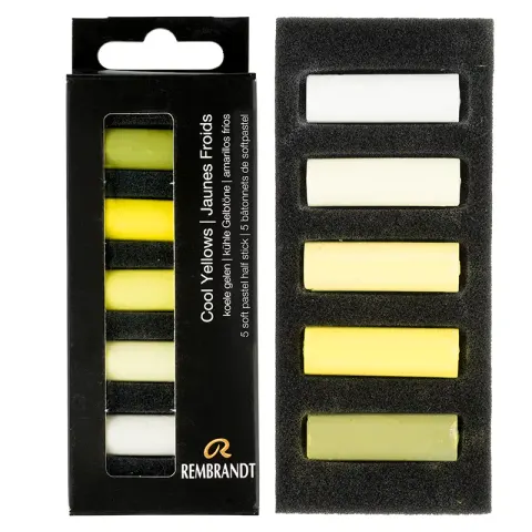 Pastele suche połówki Rembrandt Micro zestaw 5 szt. Cool Yellows Set