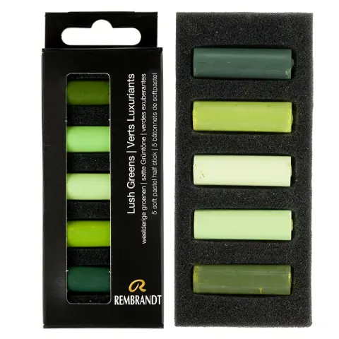 Pastele suche połówki Rembrandt Micro zestaw 5 szt. Lush Greens Set