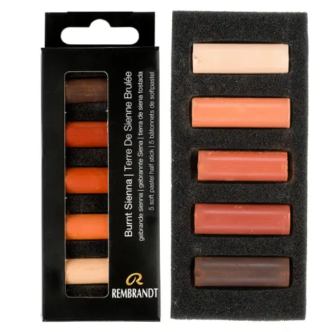 Pastele suche połówki Rembrandt Micro zestaw 5 szt. Burnt Sienna Set