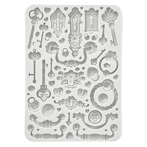 Foremka silikonowa Stamperia A5 - Golden Harmony keys handles and locks