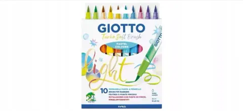 Pisaki 10-kol. pędzelkowe Turbo Soft Brush pastelowe, Giotto