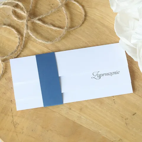 Zaproszenia ślubne Elegance - z perłową chabrową opaską