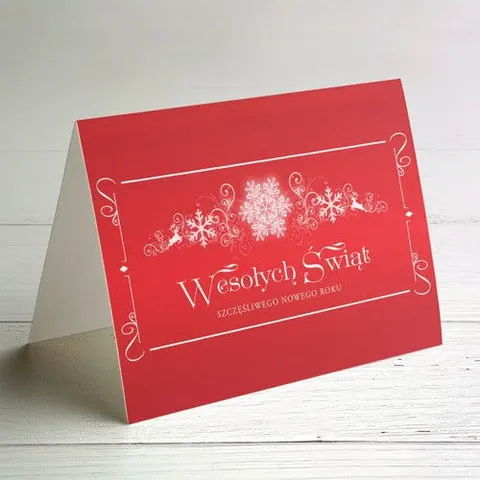 Kartki świąteczno - noworoczne czerwone - 10x15 cm