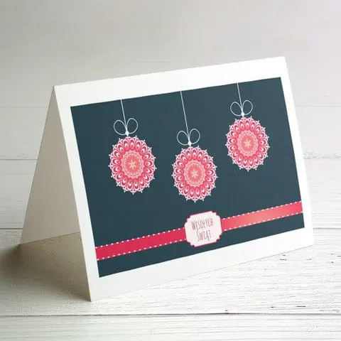 Kartki świąteczne z logo czerwone dodatki - 10x15 cm