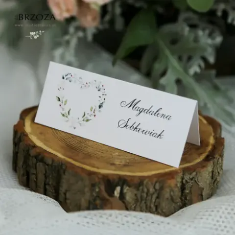 Winietki z kolekcji delikatnej - kwiatowe serduszko