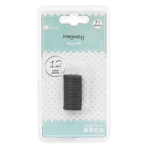 Magnesy ferrytowe 20 x 3 mm dpCraft 12 szt.
