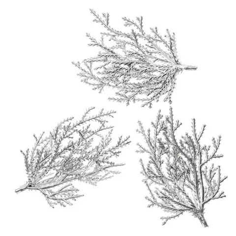 Sztuczne gałązki dpCraft 3 szt. 9 cm srebrne