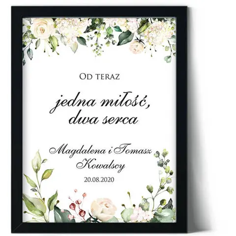 Plakat jedna miłość, dwa serca