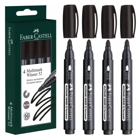 Markery permanentne Faber Castell Multimark Winner 52 - 4 szt.