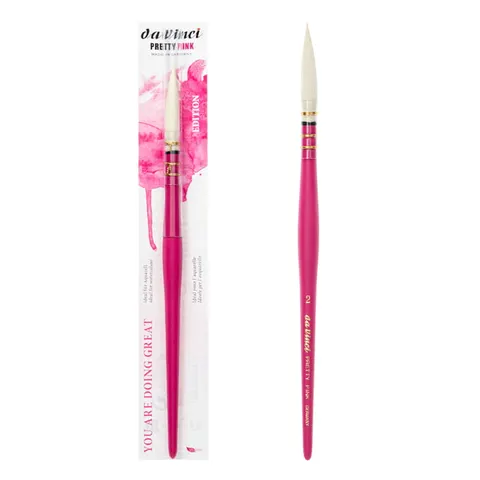 Pędzel syntetyczny do akwareli da Vinci Pretty Pink Edition - 2 - okrągły