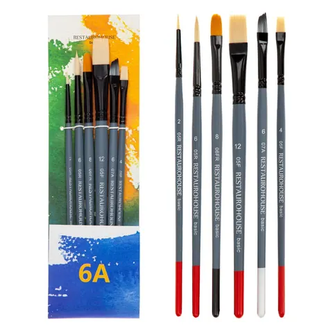 Pędzle syntetyczne Restaurohouse zastaw 6 A Basic Set - 6 sztuk