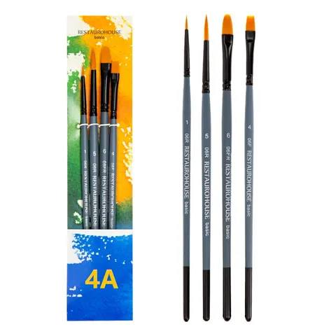 Pędzle syntetyczne Restaurohouse zastaw 4 A Basic Set - seria 06