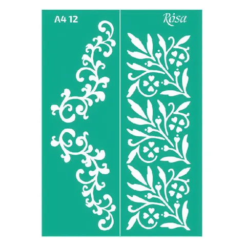 Szablon samoprzylepny A4 Rosa - 0012 ornamenty roślinne