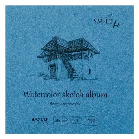 Szkicownik do akwareli SMLT Authentic Baby Watercolor - 9 x 9 cm, 280 g, 24 ark.